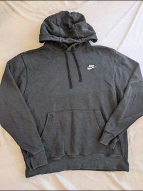 Nike Black Pullover Hoodie with White Swoosh
